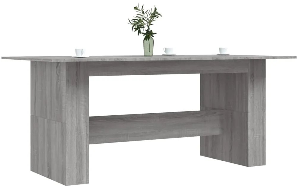 Szürke sonoma színű szerelt fa étkezőasztal 180 x 90 x 76 cm