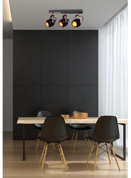 ANICA 3xE14/40W/230V fekete/réz spotlámpa