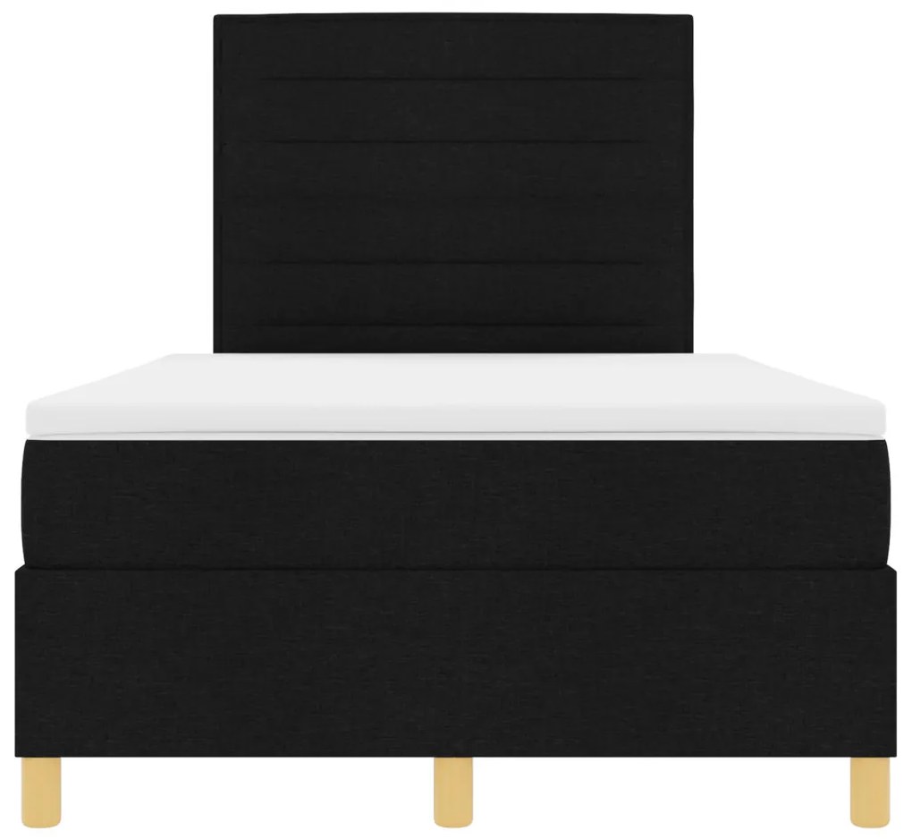 boxspring ágy matraccal fekete kicsi kétfős szövet