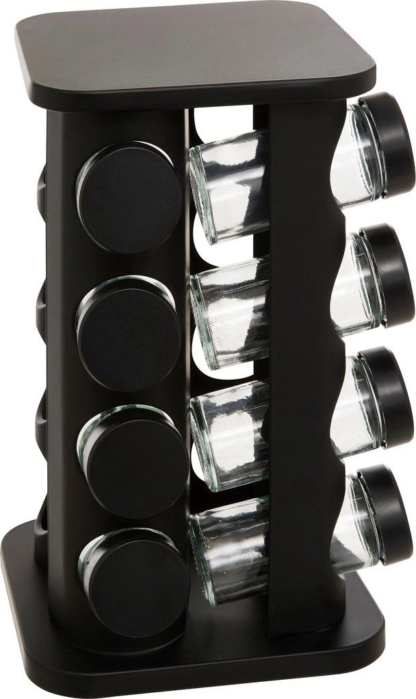 Fém Fűszertartó 16 Üvegtégelyes 90 ML 19X27,8 CM