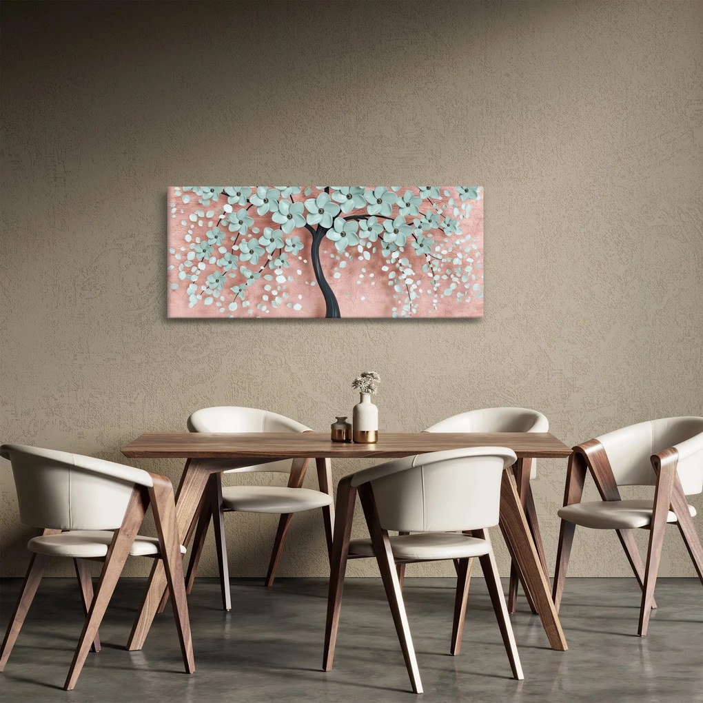 Kép - Pasztell kék virágok (120x50 cm)