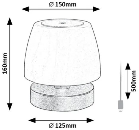 Rabalux 7040 - LED Dimmelhető asztali lámpa ODERA LED/3W/5V 2000 mAh IP44