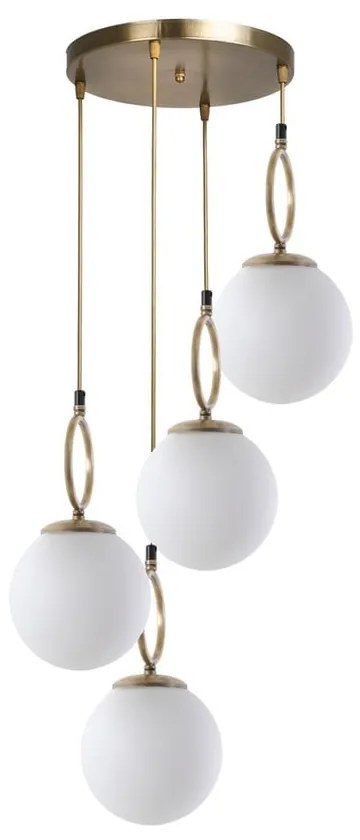 Fehér-aranyszínű függőlámpa üveg búrával ø 30 cm Morino – Opviq lights