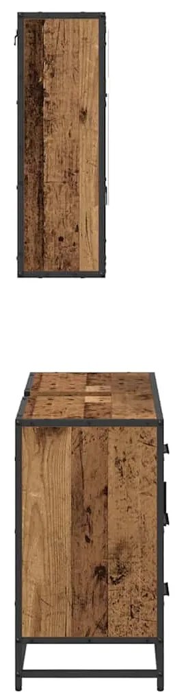 Fürdőszoba bútor szett 2 pcs Régi fa 80 x 33 x 60 cm Faanyag