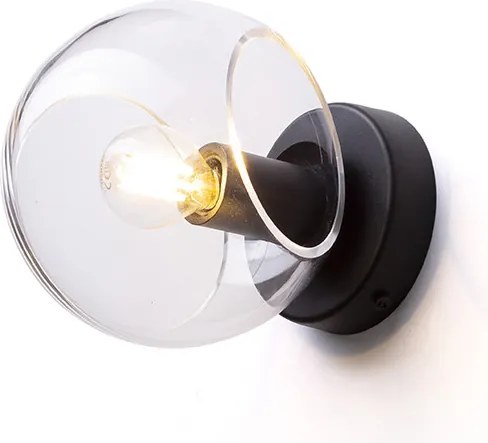 RENDL SOLARIS felületre szerelhető átlátszó üveg/fekete 230V LED E14 7W
