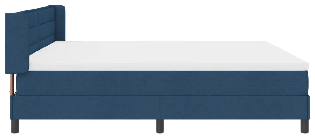 Boxspring ágy matraccal, kék, 200x200 cm - Szövet
