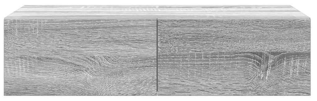 Falipolc fiókokkal szürke sonoma 60x26,5x15 cm műszaki fa