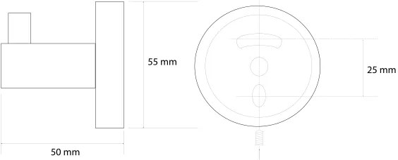 Sapho - X-ROUND fali kampó 5,5x5 cm arany