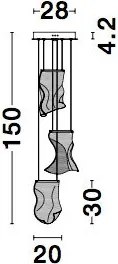 NOVALUCE 9054441 SIDERNO Modern Led Függesztett Lámpa LED IP20