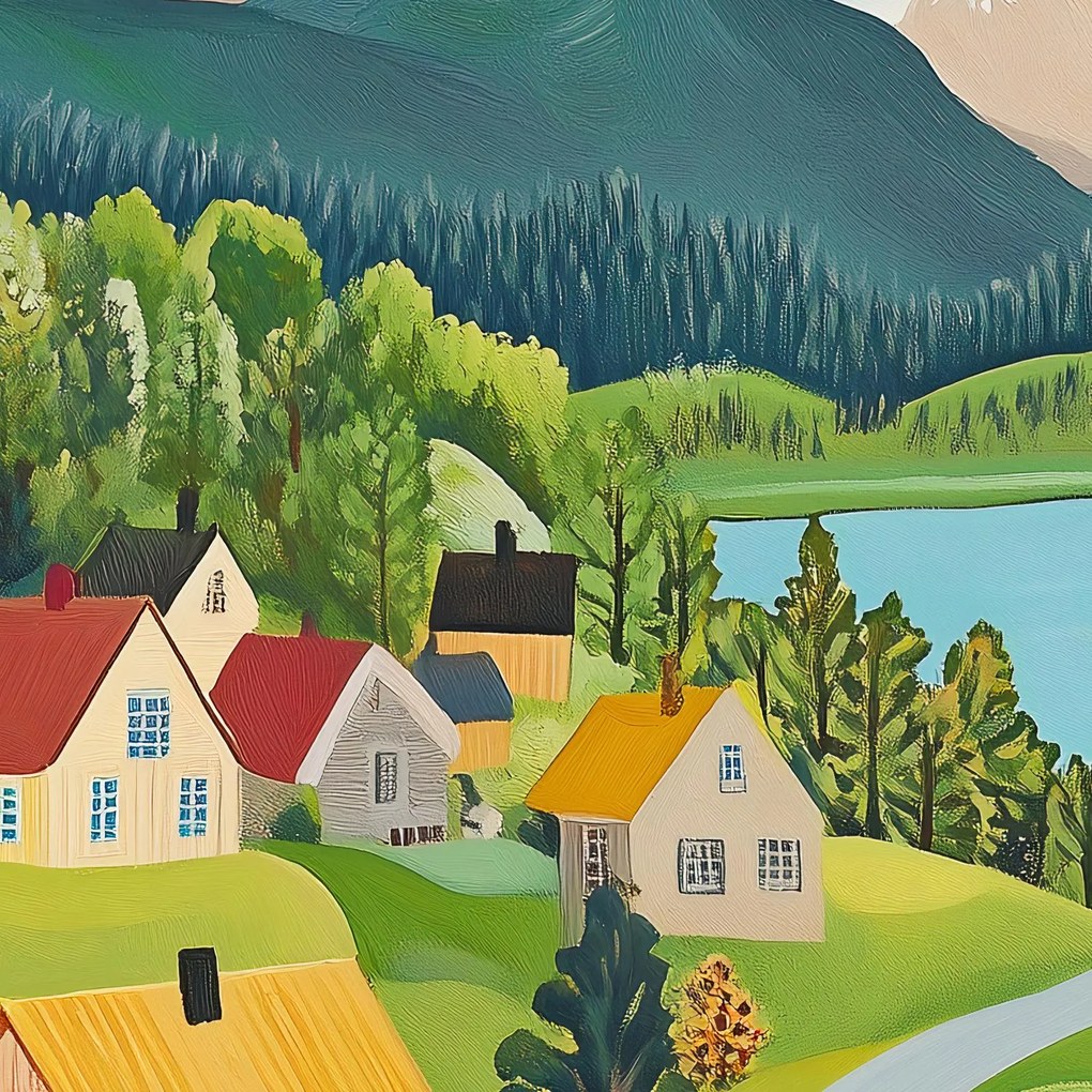 Fotótapéta - Falu a hegyekben (147x102 cm)