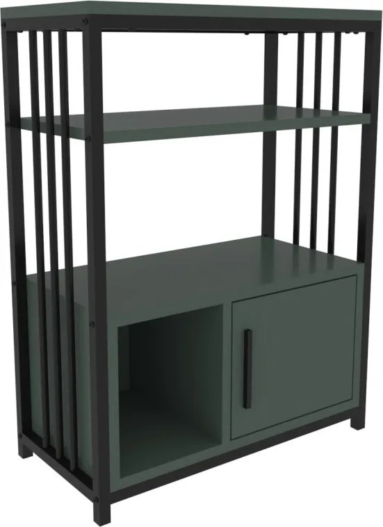 Letos könyvespolc, zöld-fekete, 60 cm