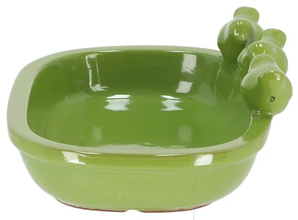 Kerámia madáritató és etető tál, 29 cm, zöld