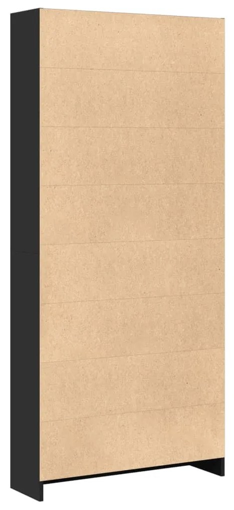 fekete szerelt fa könyvszekrény 80 x 24 x 176 cm
