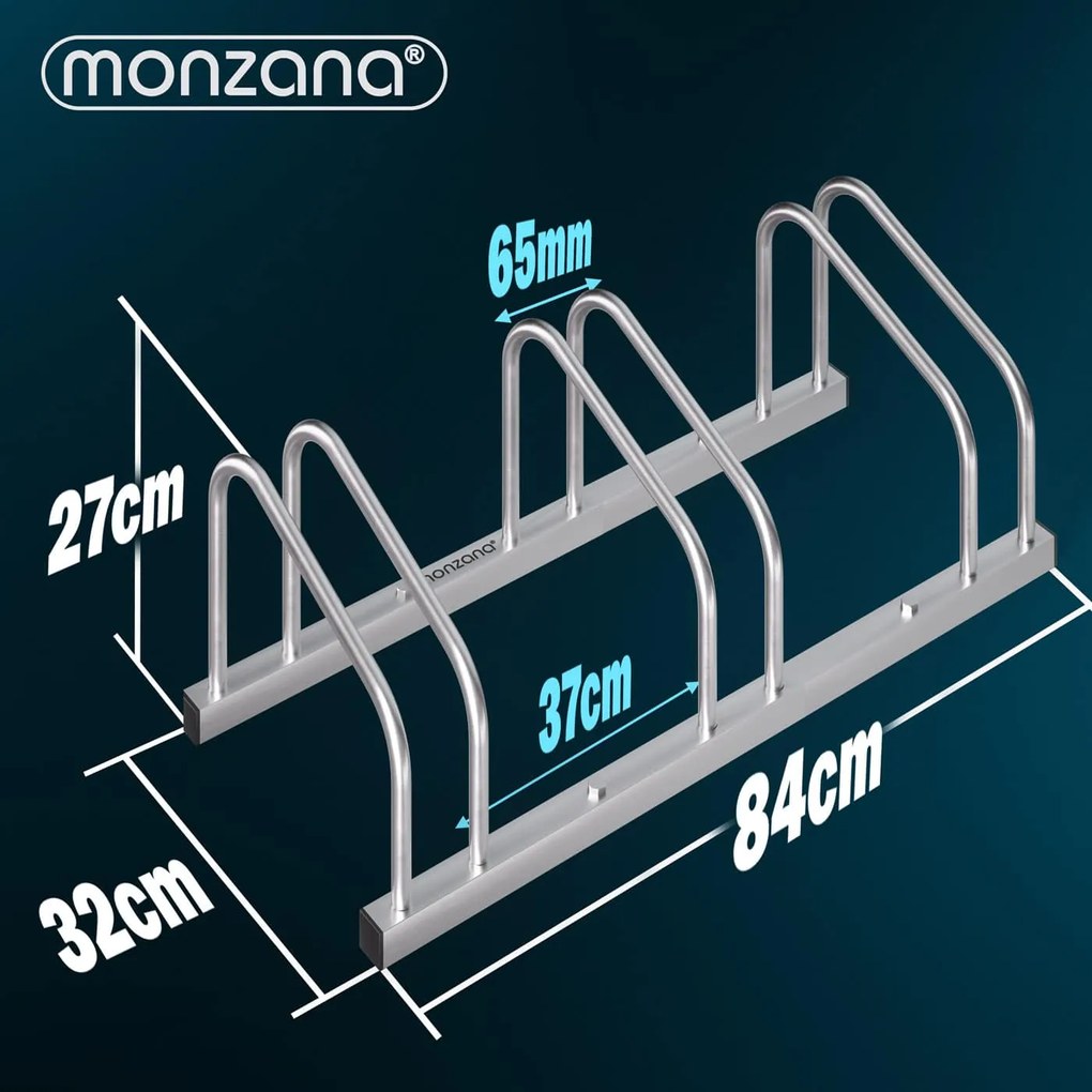 monzana® Állvány 3 kerékpárhoz - 84x32x27 cm