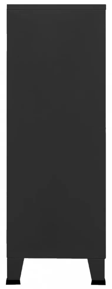 fekete fém ipari tárolószekrény 75 x 40 x 115 cm