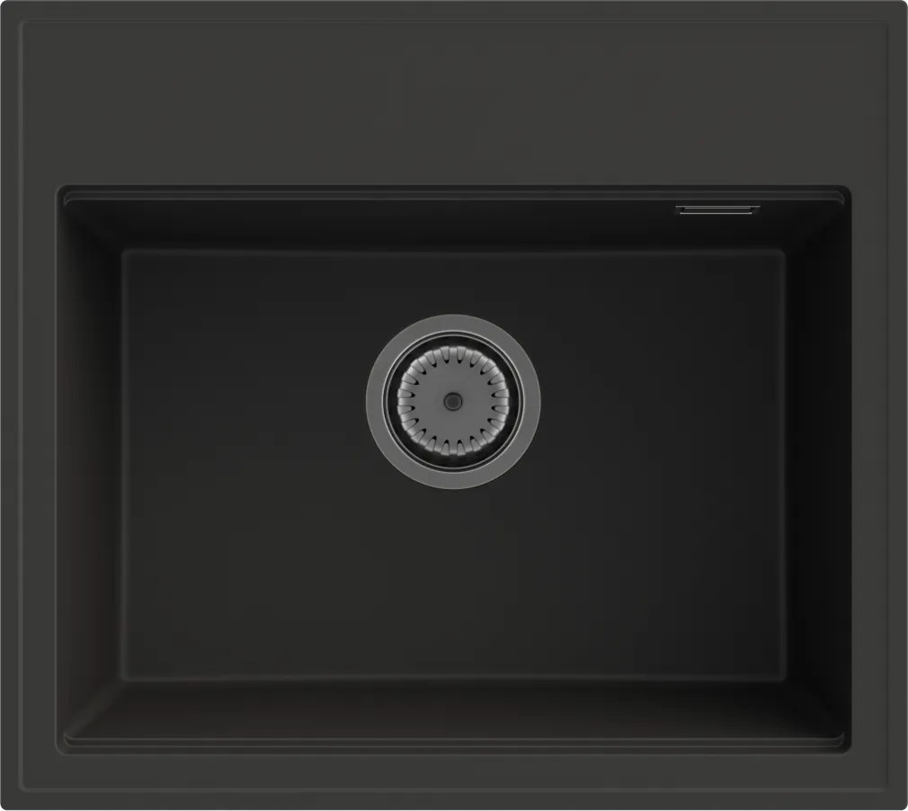 Gamma Modern 5055, 1 rekeszes gránit mosogató 560x500x210 mm, fekete, GMA-ZM-55-BK
