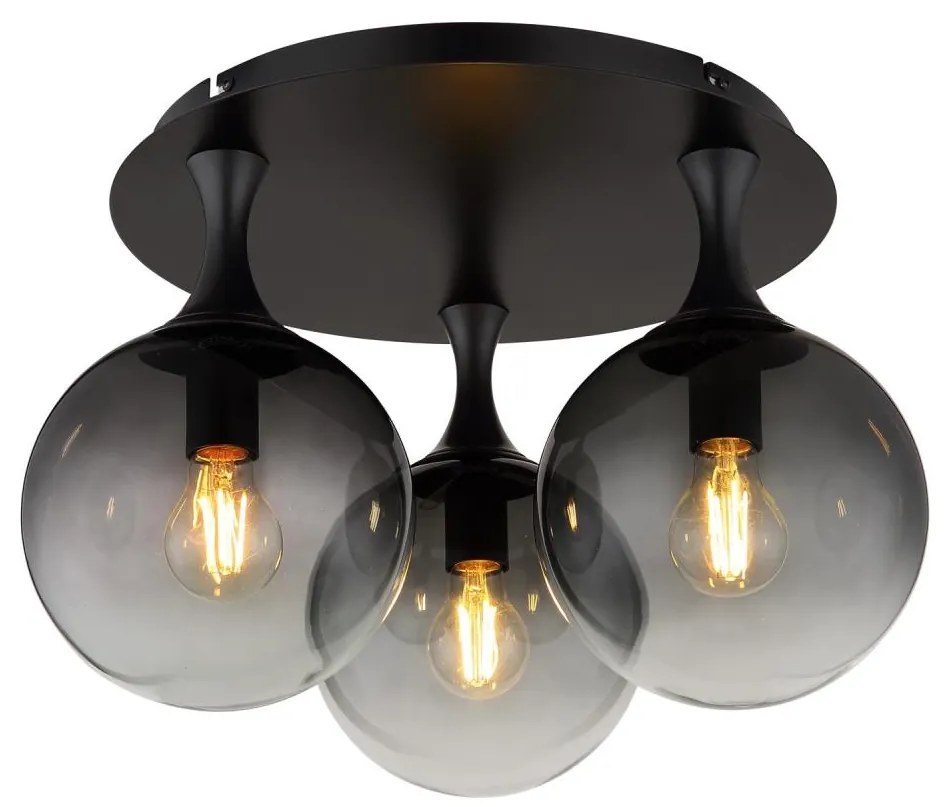 Globo 15885-3D - Felületre szerelhető csillár DALTON 3xE27/10W/230V átm. 46 cm fekete