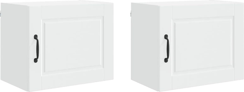 vidaXL Konyhaszekrény polcokkal 2 pcs Fehér 50 x 31 x 40 cm Faanyag