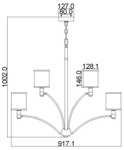 Feiss FE-PROSPECT-PARK9 - Csillár láncon PROSPECT PARK 9xE27/60W/230V