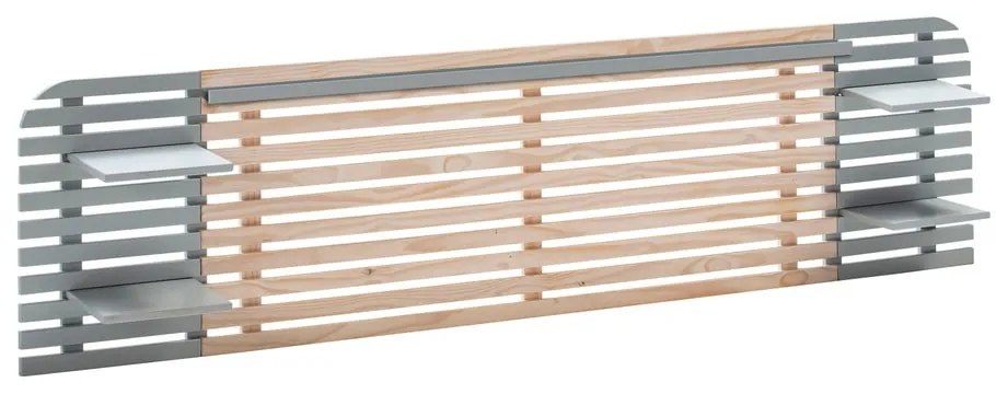 Világosszürke-natúr színű borovi fenyő ágytámla 240x62 cm Dimas – Marckeric
