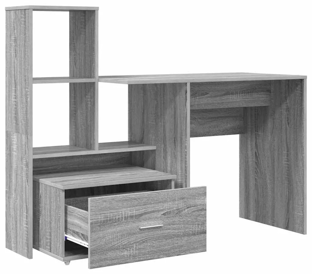 Asztal fiókkal Szürke sonoma 131.5 x 50 x 106.5 cm Faanyag
