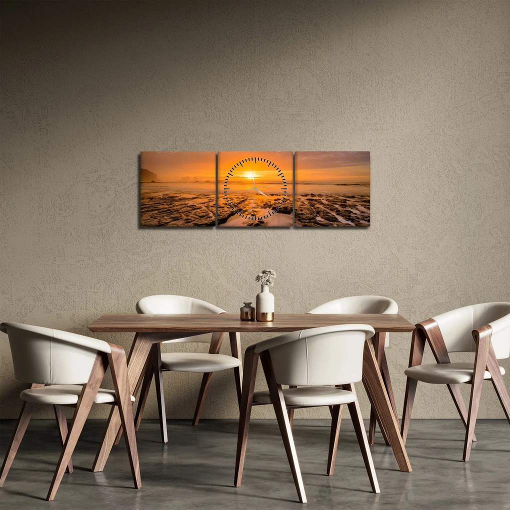Naplemente képe (órával) (90x30 cm)