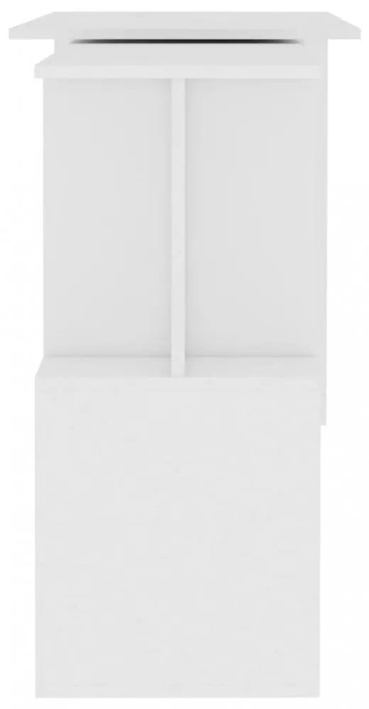 fehér szerelt fa sarokasztal 200 x 50 x 76 cm