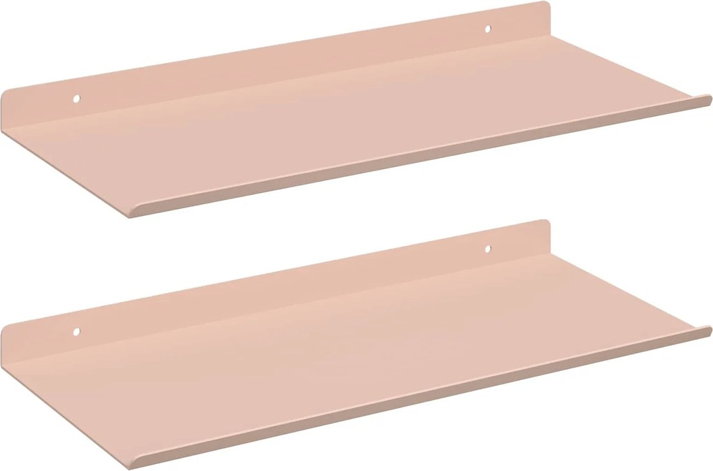 vidaXL Lebegő polc 2 pcs Rózsaszín 40 x 18 x 2,5 cm Acél