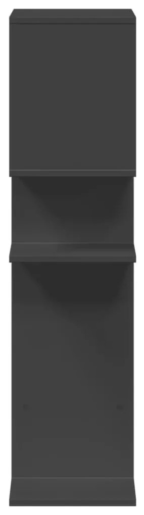fekete szerelt fa térelválasztó könyvespolc 92x29x112 cm