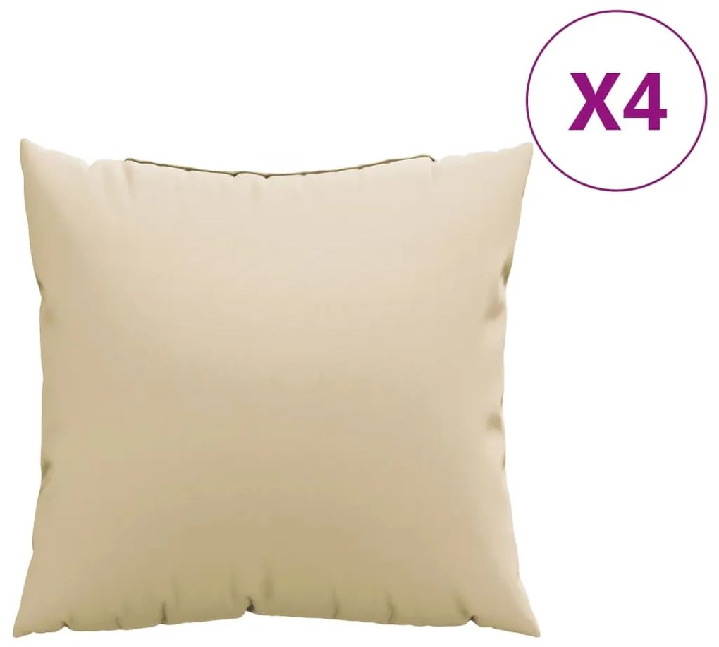 4 db bézs szövet kanapépárna 60 x 60 cm