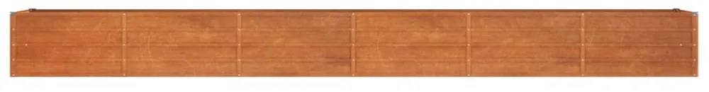 rozsda színű corten acél kerti magaságyás 480 x 80 x 45 cm
