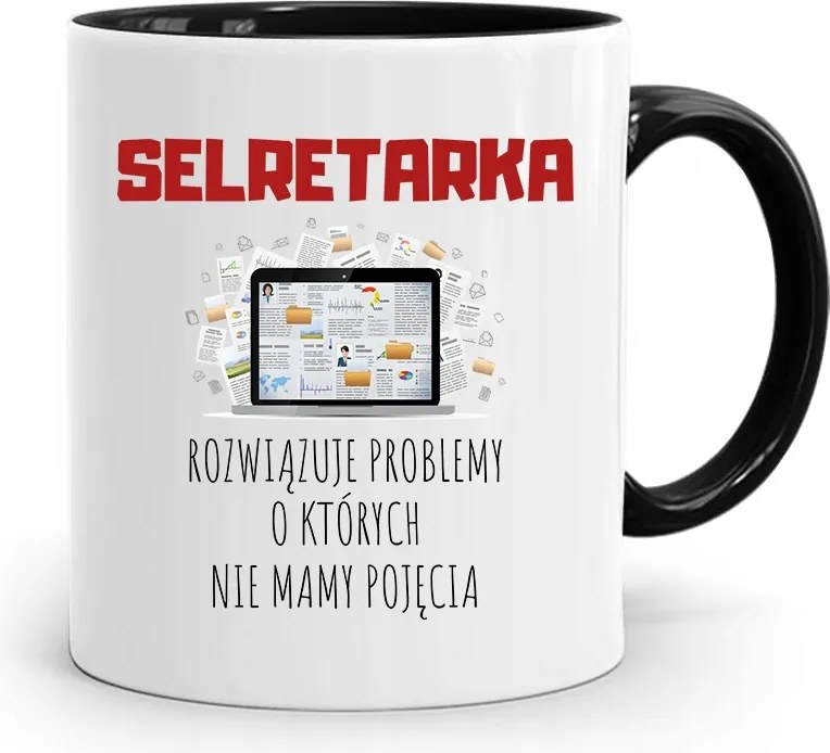 Bögre Fekete Ajándék Titkárnőnek Titkárnő nyomott mintával