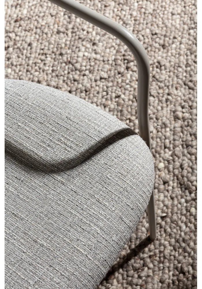 Világosszürke-natúr színű kárpitozott karfás étkezőfotel szett Nour – MOME