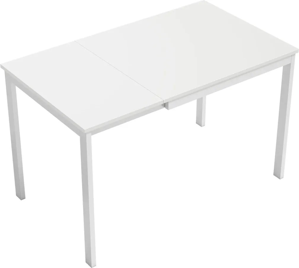 Kihúzható étkezőasztal 80-120 cm 4-6 fő részére, kihúzható mechanizmussal, fehér