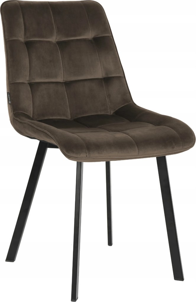 Barna velúr kárpitozott szék nappaliba, étkezőbe és konyhába Toulouse