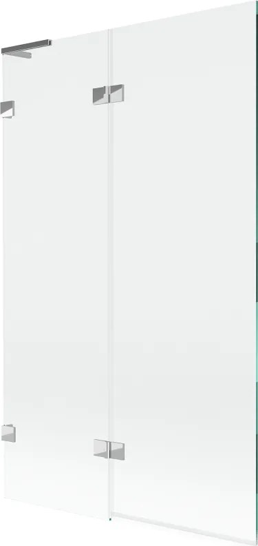 Mexen Lunar L kádparaván kétszárnyú balos 110 x 150 cm, átlátszó, króm - 897L-110-100-01-00-L