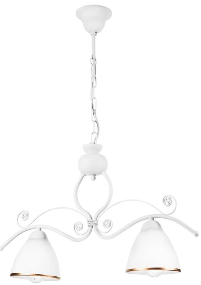 Csillár láncon RETRO 2xE27/60W/230V matt fehér