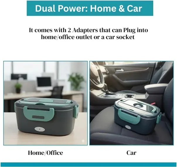 Nakida HT-501 ebédmelegítő 220V + 12V tápegységgel - zöld