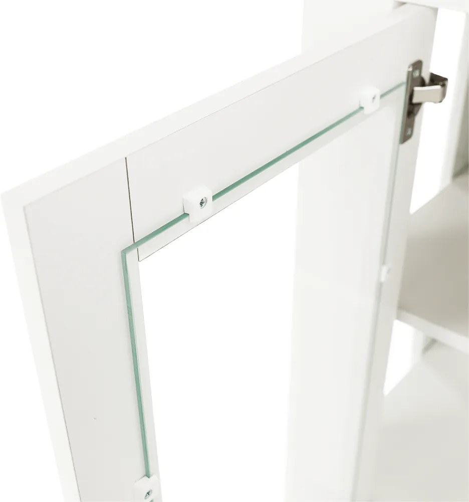 Vitrin MZ6, fehér/grand tölgy, LEON