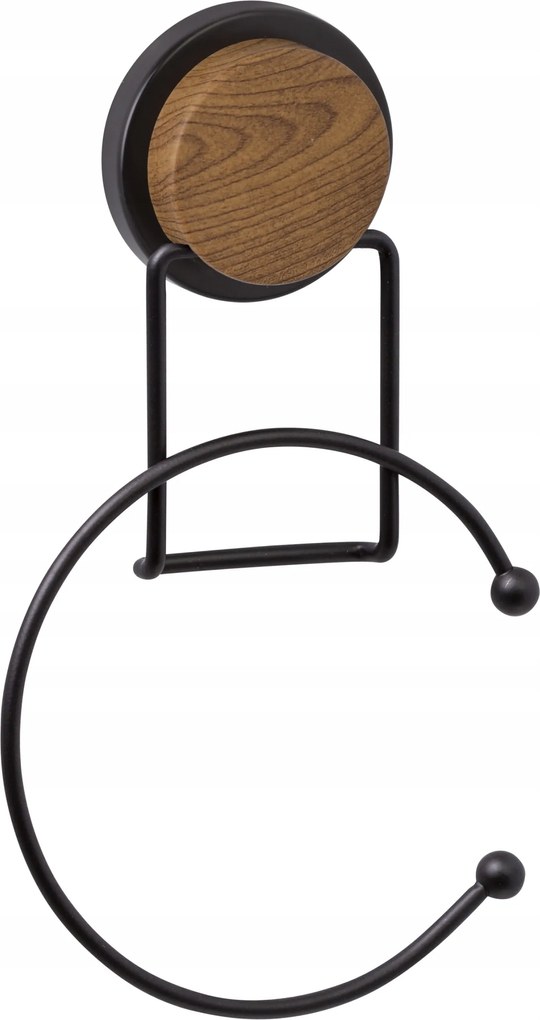 Fürdőszobai fali akasztó törölköző tartó Oky Wood fekete loft glamour