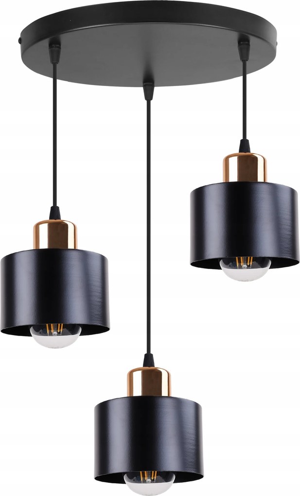 Mennyezeti Függőlámpa Hármas Csillár Fekete Plafon Loft Konyha