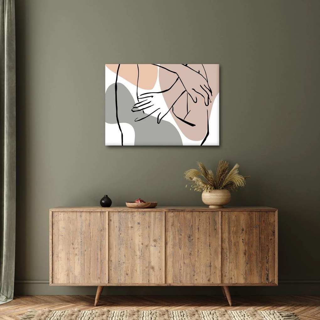 Kép - Női test vonal művészet N⁰2 (70x50 cm)