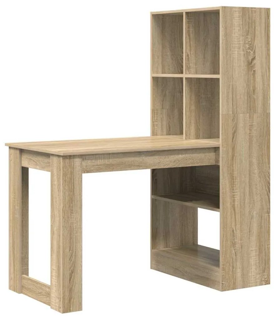 Asztal polcokkal sonoma tölgy 122 x 67 x 145 cm Faanyag