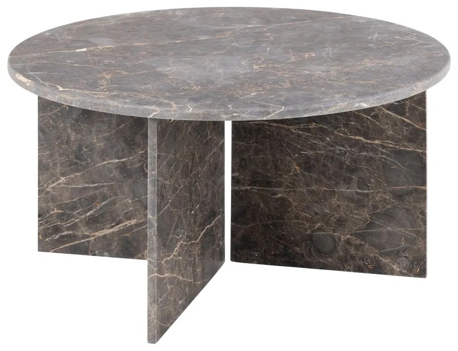 Szürke márvány kerek dohányzóasztal ø 90 cm Vega – Actona