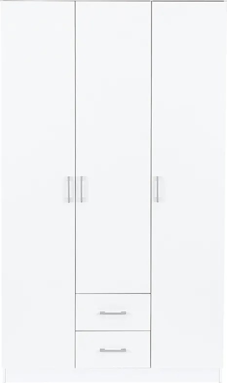 Miami gardróbszekrény 120x205 cm fehér-fehér