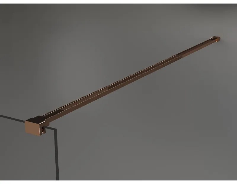 Mexen Kioto zuhanyparaván 90x200 cm 8 mm, profilrózsa arany, üvegfekete minta 1, 800-090-101-60-77