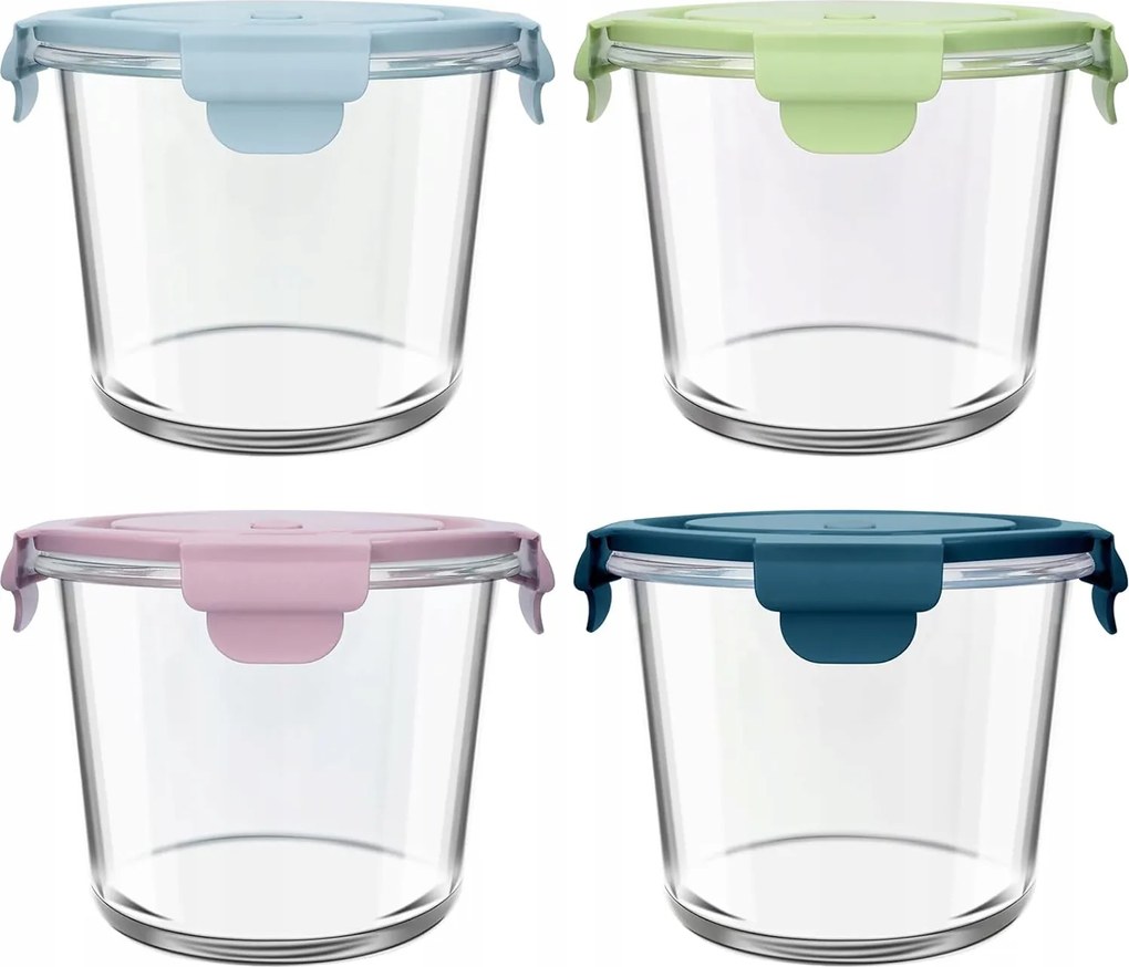 4× 710 ml-es üvegtartályok Uhapeer fedéllel