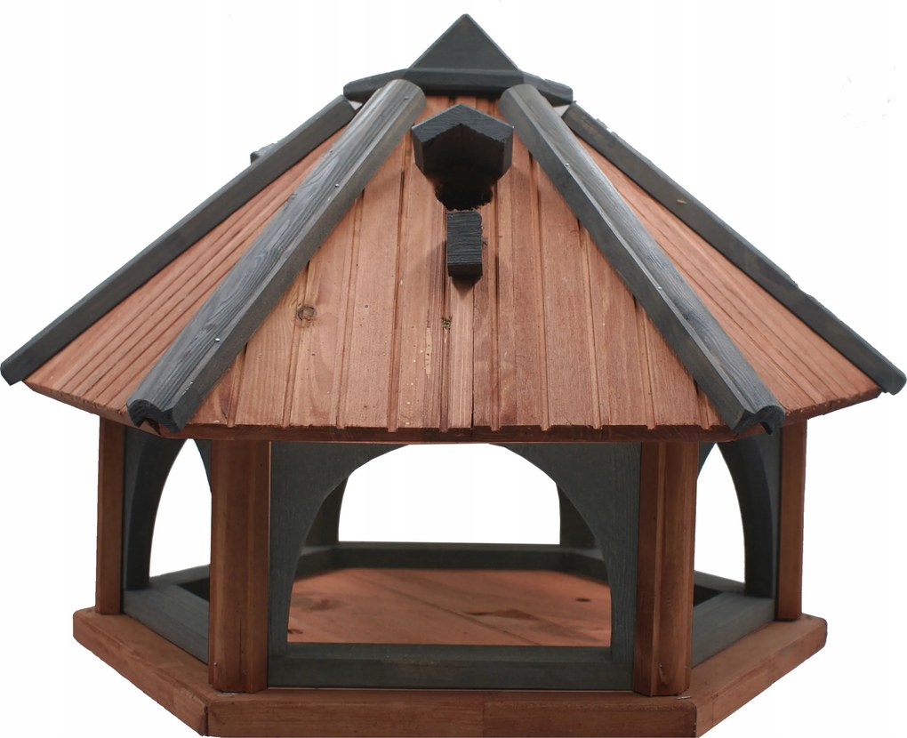 Madáretető fészkelő bódéval XXL tik-antracit nagy kerti