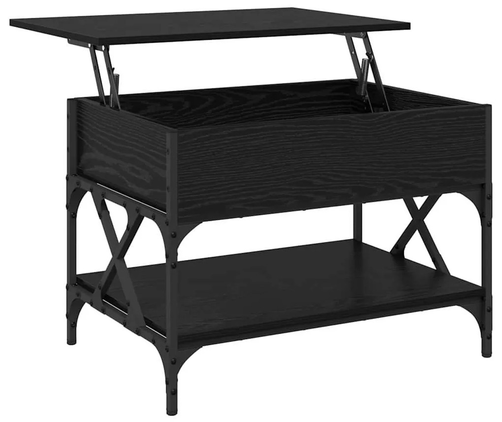 vidaXL Dohányzóasztal Fekete tölgy 70x50x50cm Faanyag