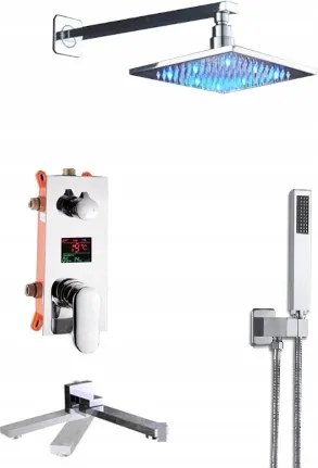 Süllyesztett Kijelzős Led Esőztető Szett 20 CM Króm